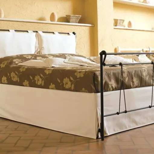 Letto in acciaio verniciato nero e tessuto Vivere di Hoppla