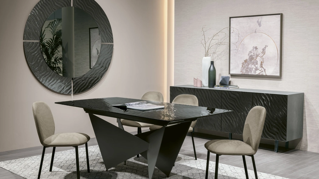 Specchiera Altea con cornice in vetro ondulato di Target Point