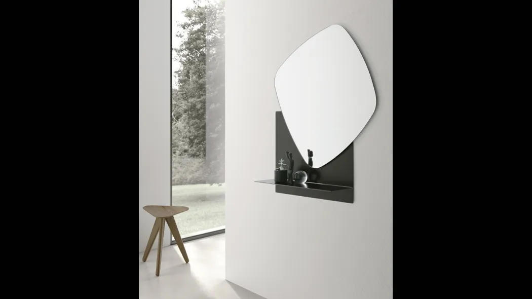 Specchio con mensola in metallo Double Trouble di Target Point