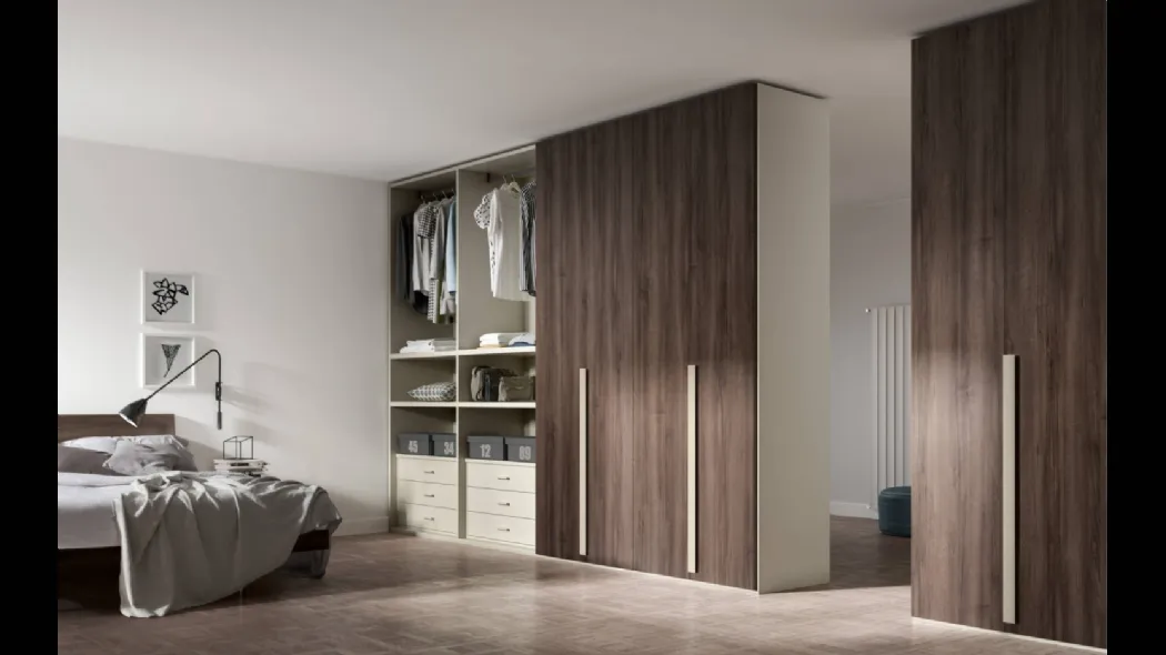 Armadio con ante battenti Power 34 Rovere Cotto e Corda di Trentanove