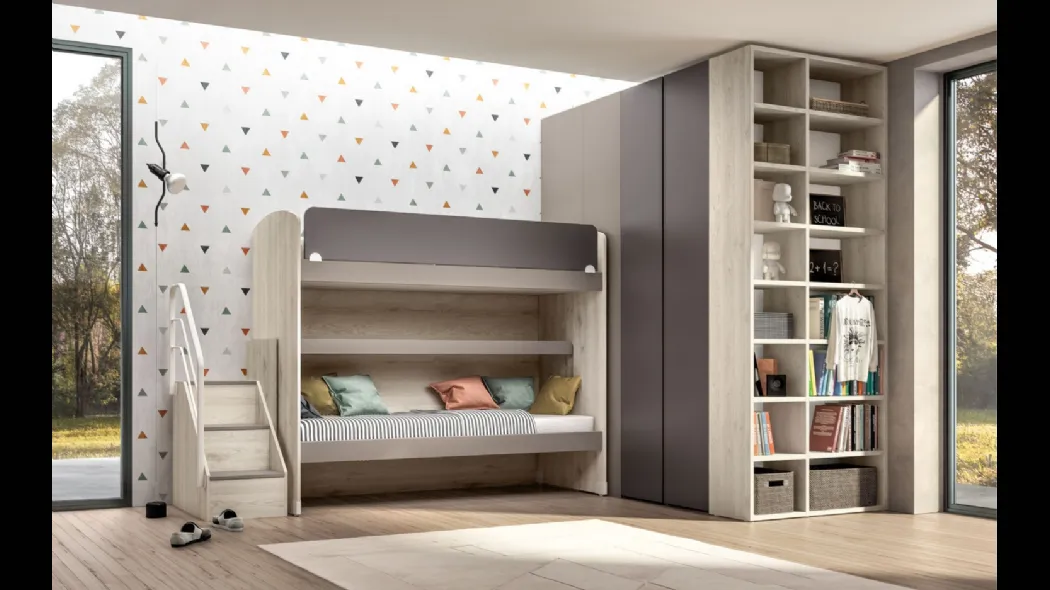 Camera moderna con letto a castello Room 162 di Zg Mobili