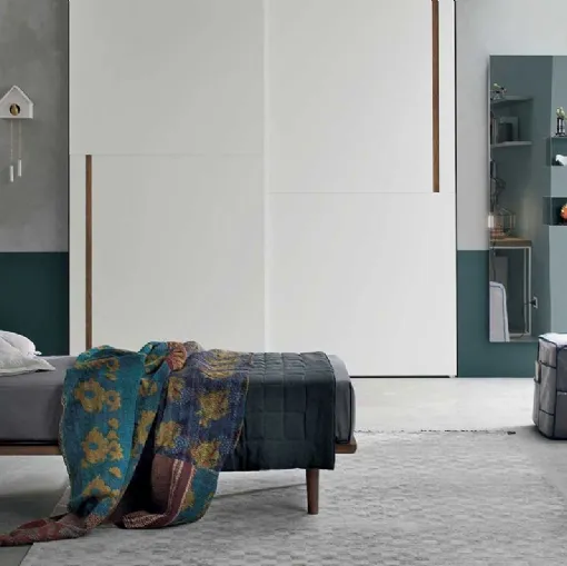 Camera salvaspazio con scrivania e letto aperto Room 150 di Zg Mobili