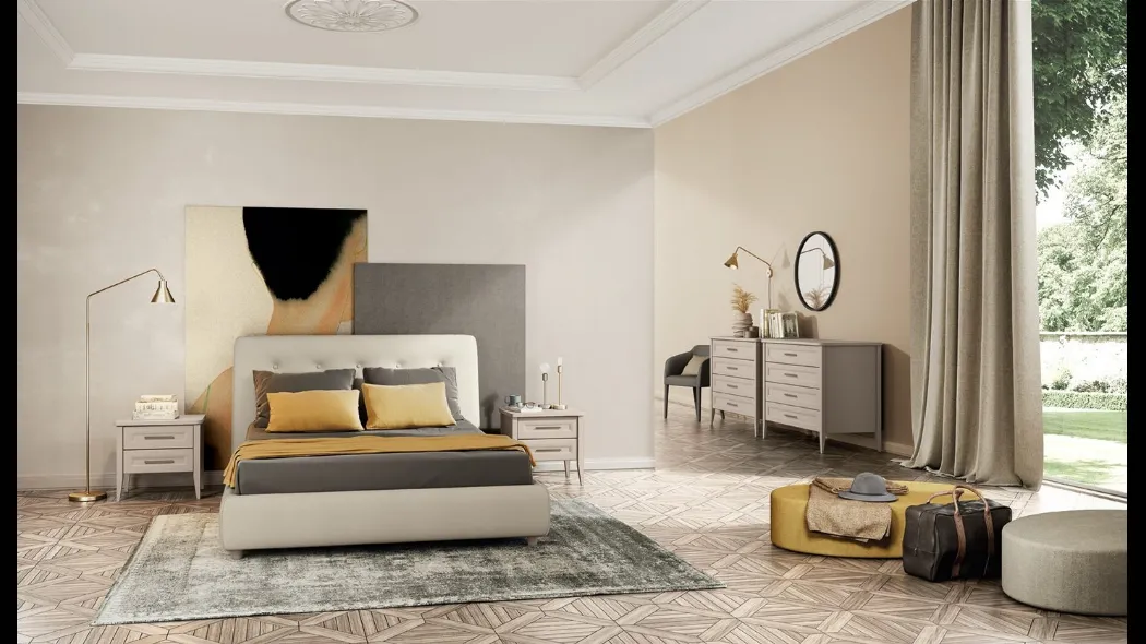 Letto Arcadia Adagio in tessuto imbottito di Colombini Casa