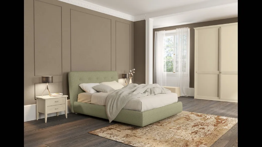 Letto Arcadia Adagio in tessuto imbottito di Colombini Casa