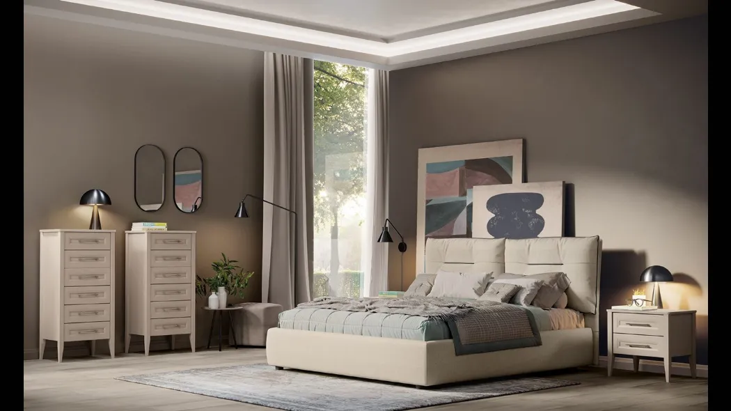Letto Arcadia Kiss in tessuto imbottito di Colombini Casa