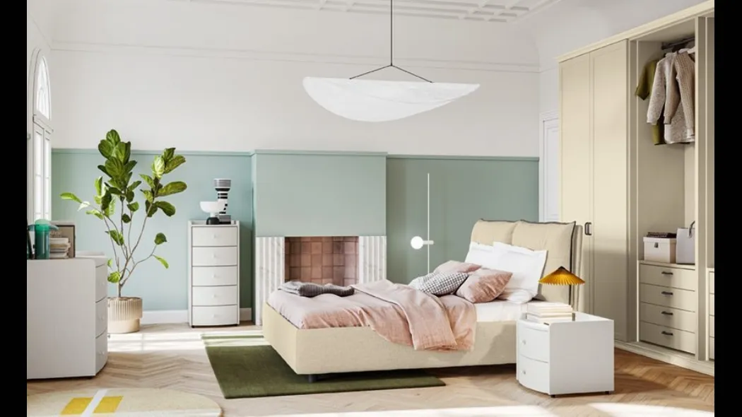 Letto Arcadia Kiss in tessuto imbottito di Colombini Casa