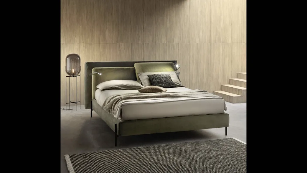 Letto relax in tessuto imbottito con testiera regolabile Flux di Bside