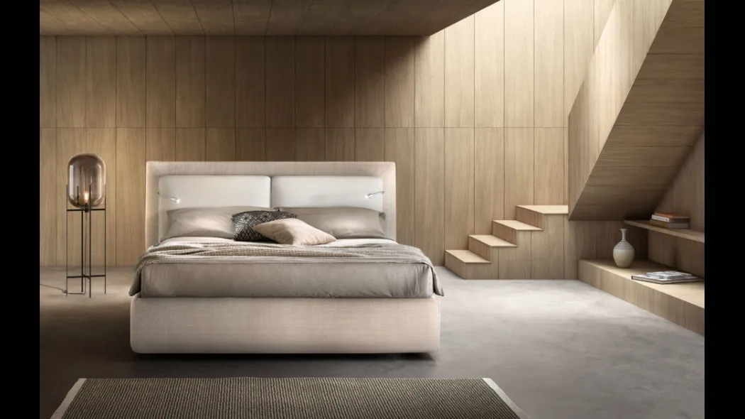 Letto relax in tessuto imbottito con testiera regolabile Flux di Bside