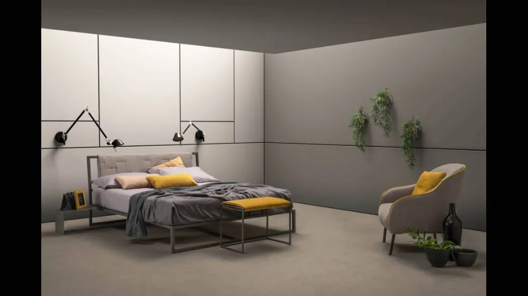 Letto matrimoniale con testiera Frame di Bside