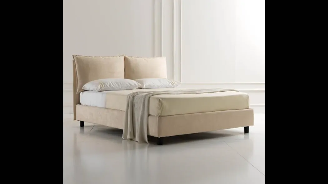 Letto in tessuto con testiera imbottita Mito di Hoppla