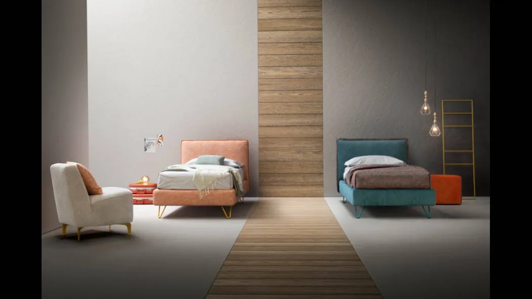 Letto singolo con testiera Truss di Bside