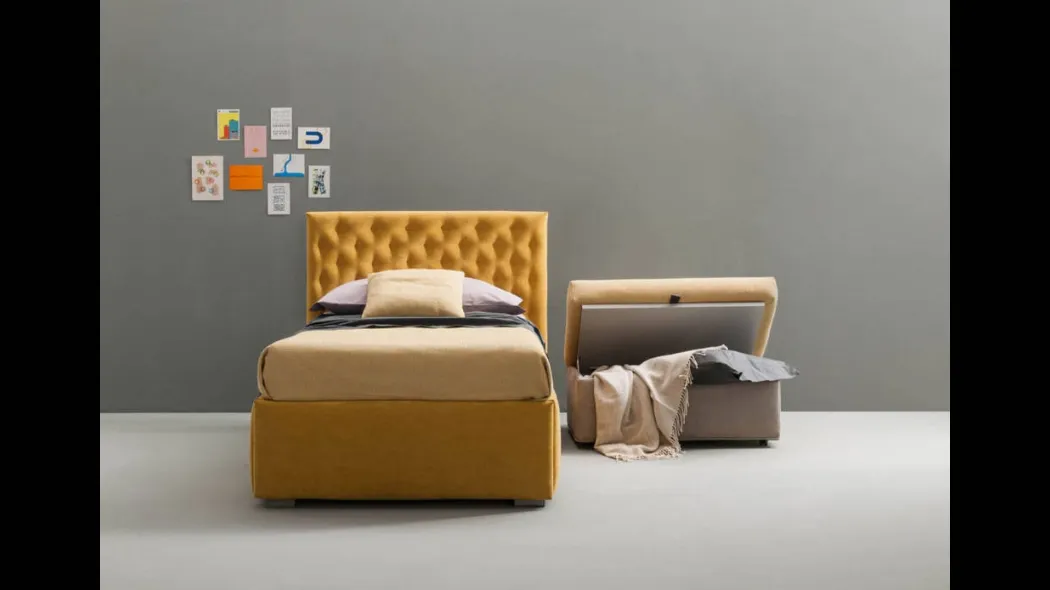Letto trapuntato con contenitore estraibile Bubbles di Bside