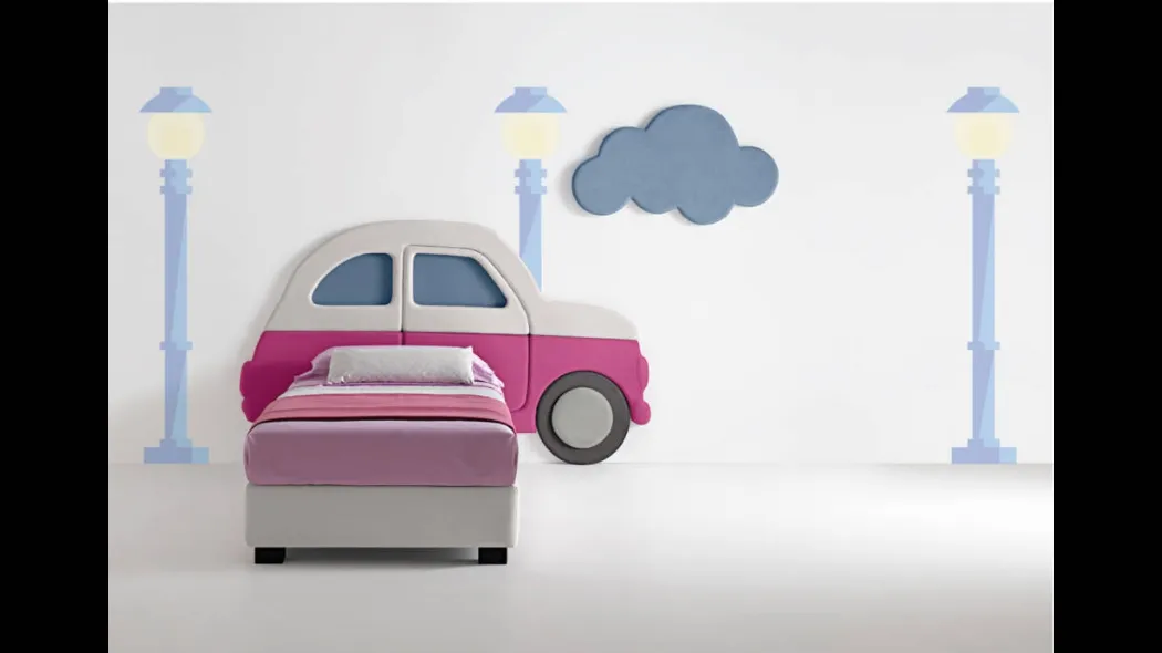 Letto moderno in tessuto per bambini Car di Bside
