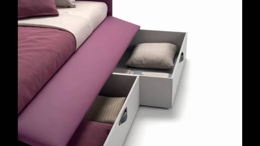 Letto imbottito con cassetti contenitore Twice Letto di Bside