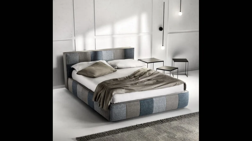 Letto in tessuto imbottito trapuntato Square di Bside