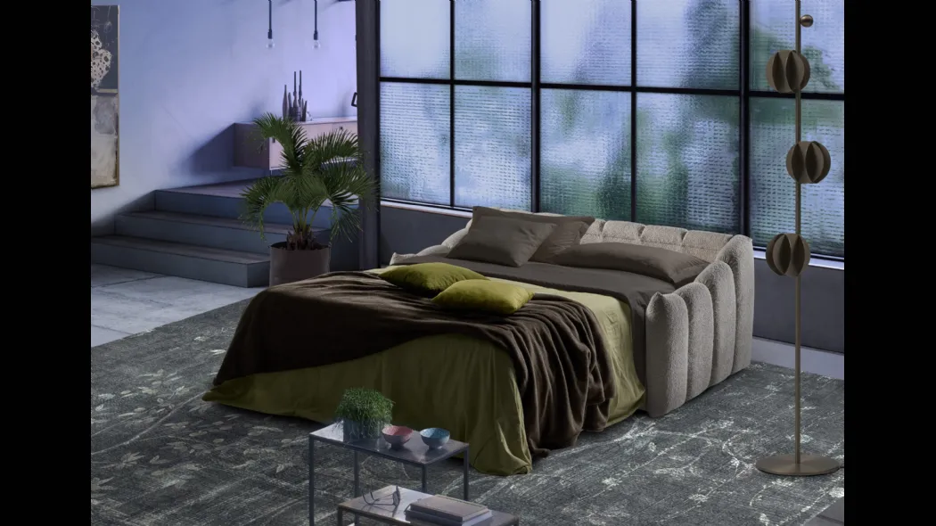 Divano Letto lineare in tessuto Bon Bon de Il Benessere