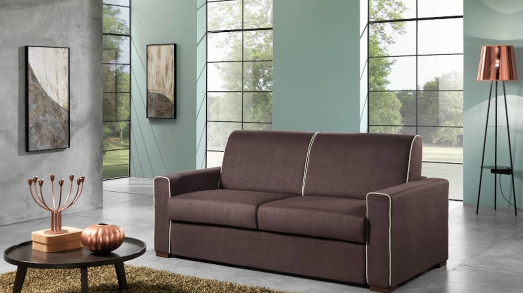 Divano Letto in tessuto con bordi in contrasto Vesuvio di Hoppla