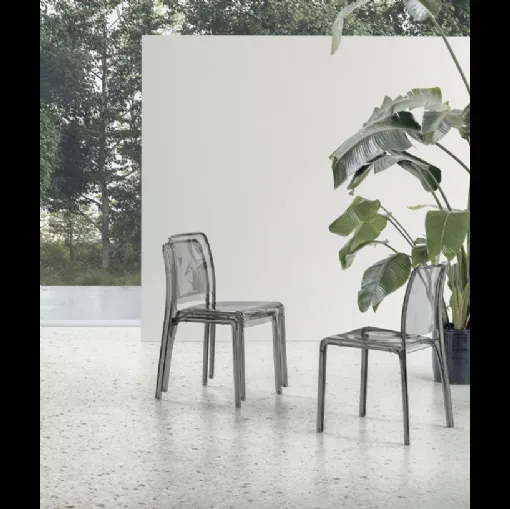 Sedia impilabile Futura in policarbonato trasparente di Target Point