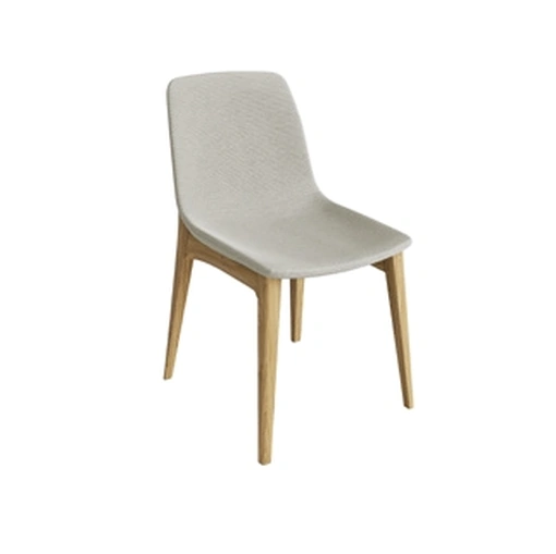 Sedia Valora in tessuto imbottito e gambe in legno di Pizzolato