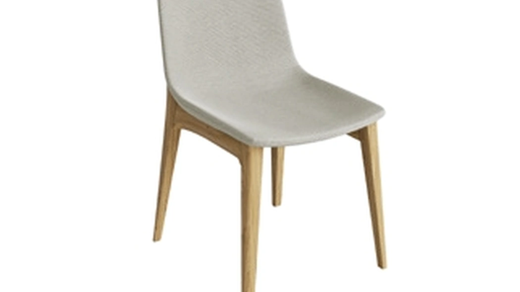 Sedia Valora in tessuto imbottito e gambe in legno di Pizzolato