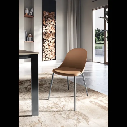 Sedia Dallas Poltroncina interamente rivestita in morbida microfibra effetto velluto di Target Point