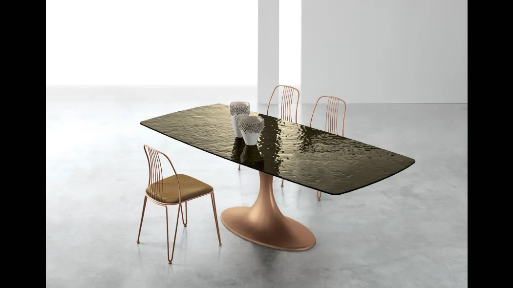 Tavolo Calice con top in vetro Target Point