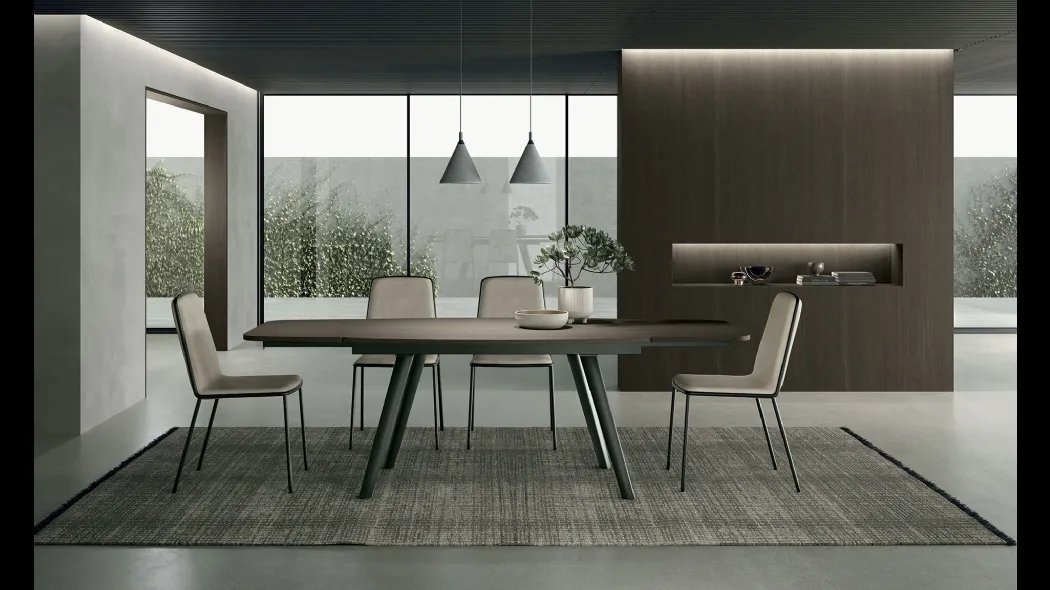 Tavolo allungabile Zen in materico Rovere Moka di Sedit