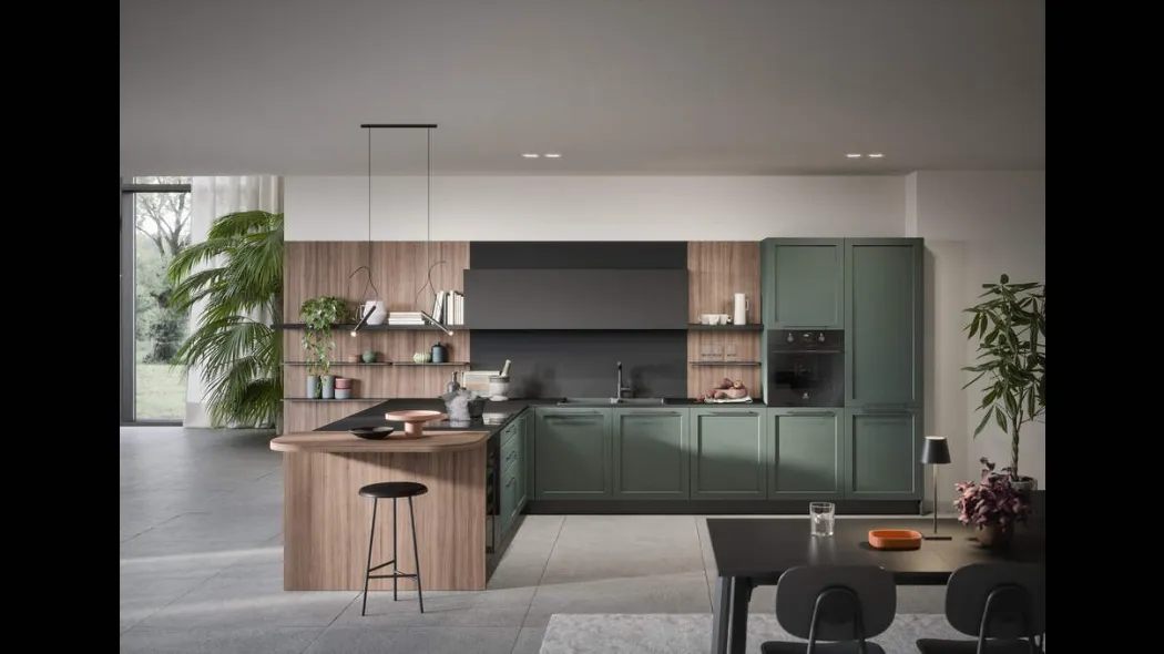 Cucina Moderna con penisola Clio Composizione 06 di Prima Cucine